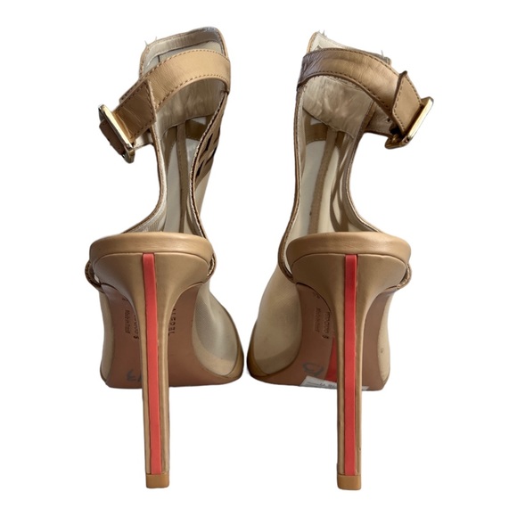 Alepel Mesh Detail Women’s Pump Size 6 Champagne/Gold Stilleto - Picture 4 of 8